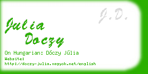 julia doczy business card
