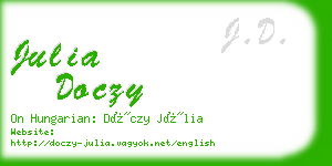 julia doczy business card